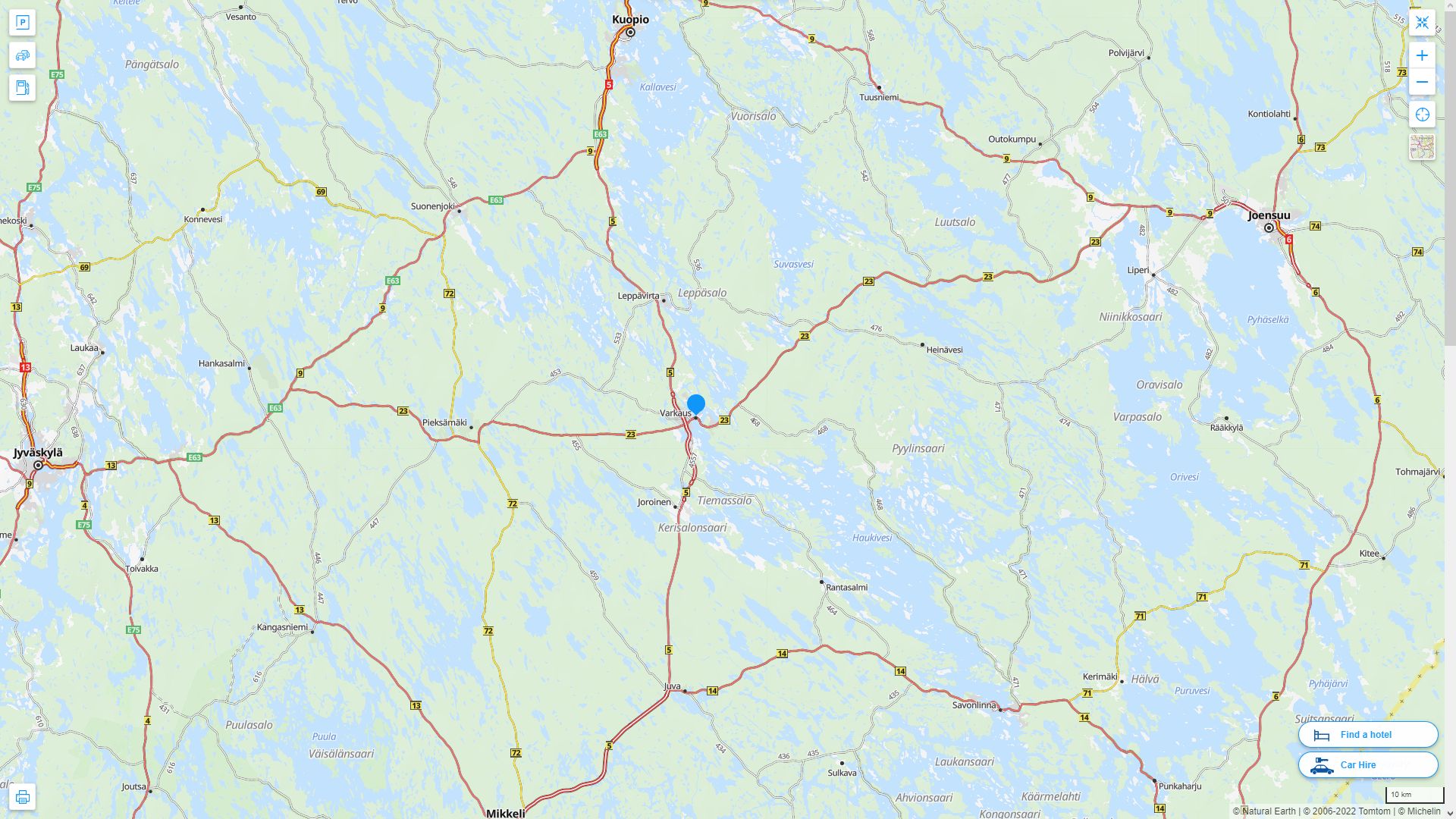 Varkaus Finlande Autoroute et carte routiere